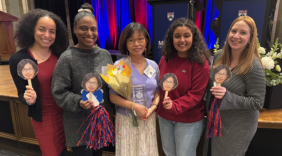 Hitomi and her Penn Women’s Center colleagues at the Models of Excellence ceremony on April 7, 2025